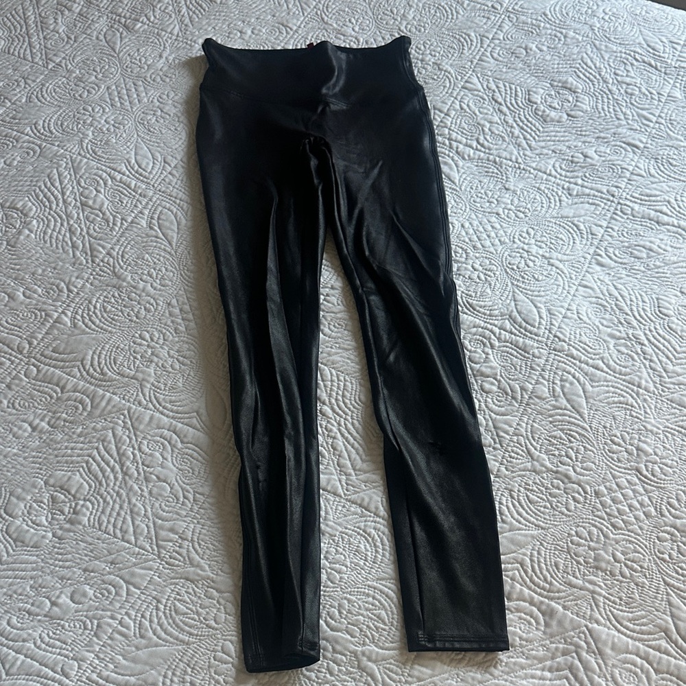 SPANX Shiny Black Leggings